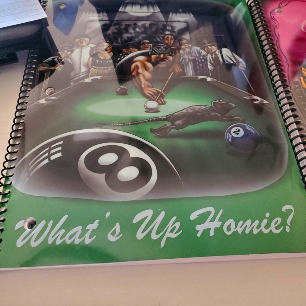 3 Homies notebooks bundle, the last pictures are the backings each different